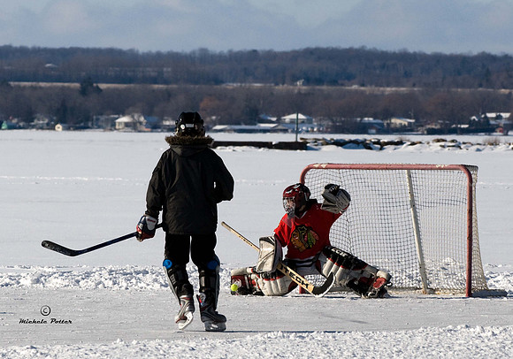 Hockey on Lake Simcoe